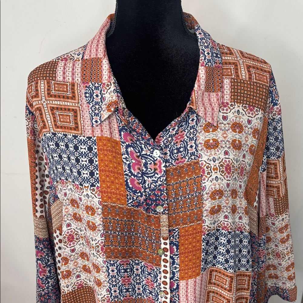 Rose & Olive - Flowy Patchwork Print Colorful But… - image 3